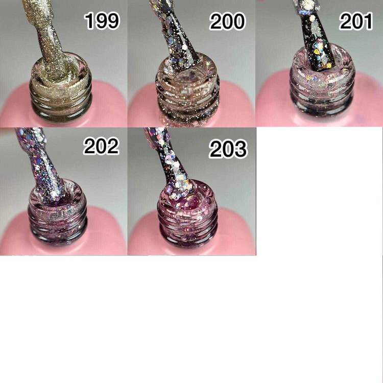 لاکژل 12 میل نینا کدهای 199 ال 203 طیف شاین طلایی تا شاین صوزتی