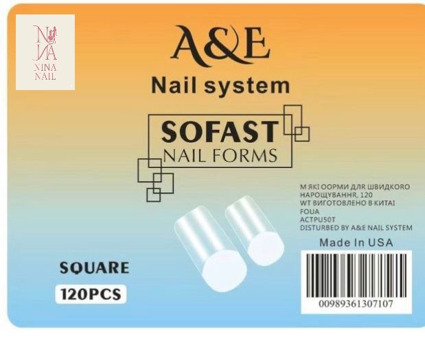 تیپ ژلیکس ناخن فرم مربع برند A&E روسی120 عددی
