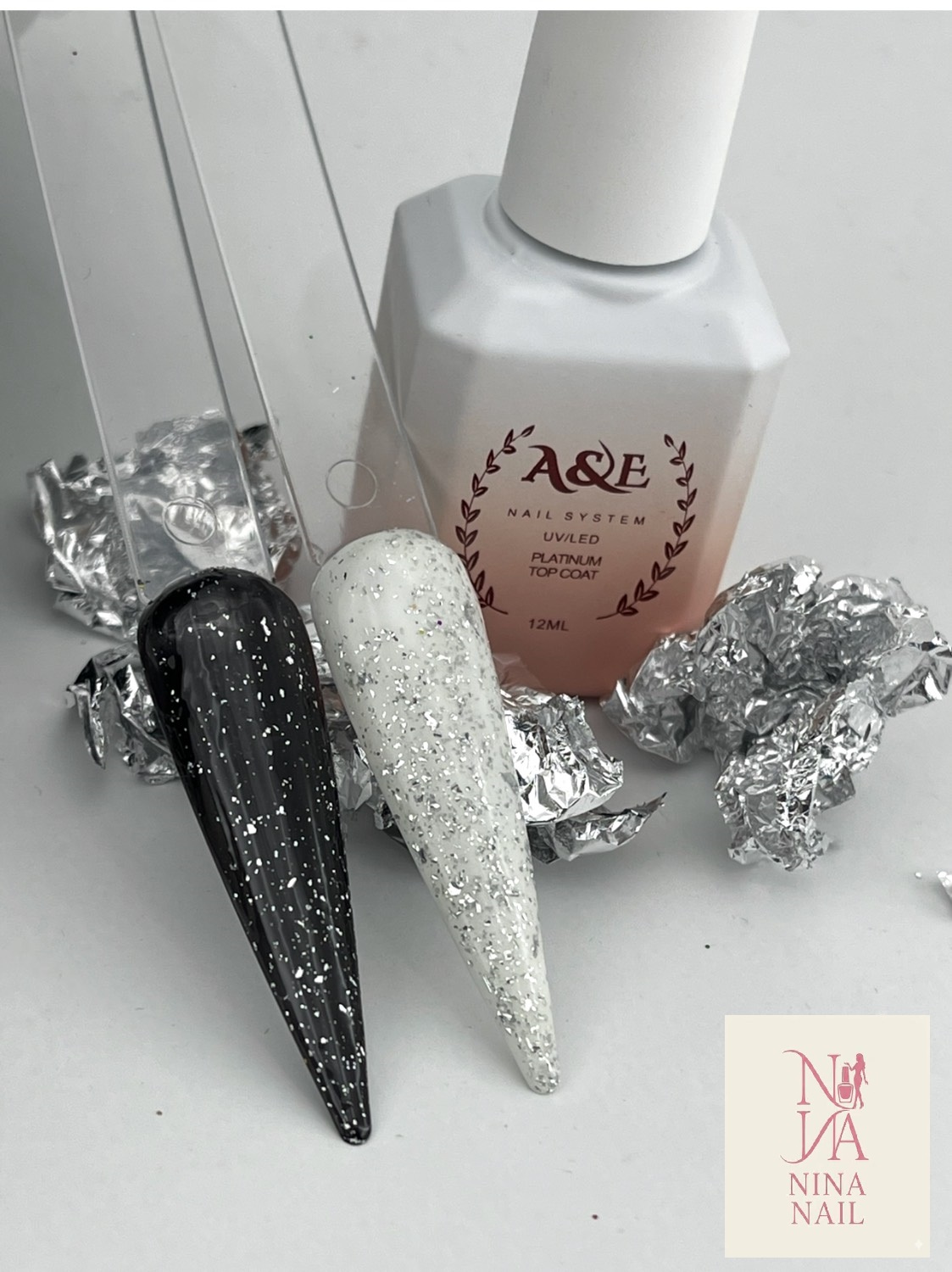 خرید تاپ کات نقره‌کوب ناخن A&E براقیت خاص و ماندگاری بالا، یه انتخاب حرفه ای و لوکس